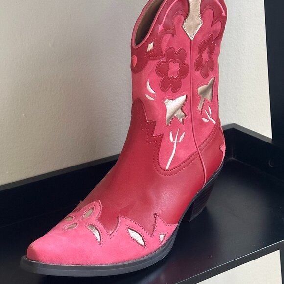 JEFFREY CAMPBELL ADORABLE PINK COWBOY BOOTS - Picture 2 of 4